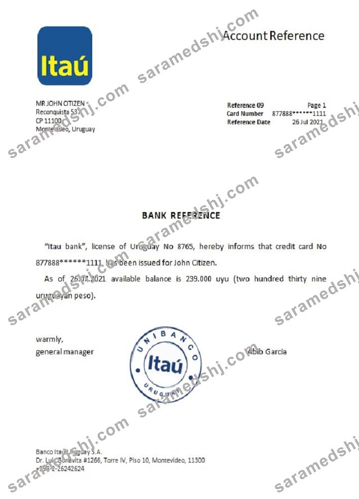 Uruguay_Itau bank_reference